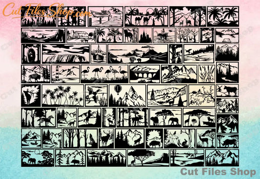 Panels for laser cut, panels dxf, laser cutting, wild animal wall art, wall decor svg, dxf animals, dxf railing panels, dxf for metal, dxf wall panels, dxf for wood cut, dxf for cnc, dxf files for cnc plasma, cut files shop, animals scenes dxf, nature scenes dxf, wildlife scenes dxf