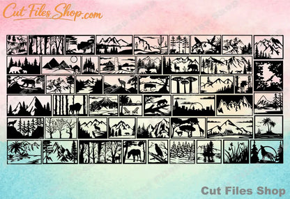 DXF cutting files, Panels dxf for laser, laser cut, plasma cut, wall decor dxf, dxf files, dxf for cnc, cnc machines, cnc files, dxf for plasma, decor dxf , DXF railing panels, nature panels dxf, farm panels dxf, wildlife panels dxf, animals scenes dxf