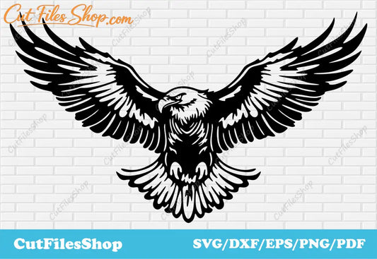 Eagle DXF for Plasma CNC, dxf for Laser Cutting, Eagle svg for Cricut, Png For T-shirt print design, cool eagle vector, eagle art for t shirt, wings svg, animal wall art, cricut art, Cut files Shop, clip art eagle, stencil eagle