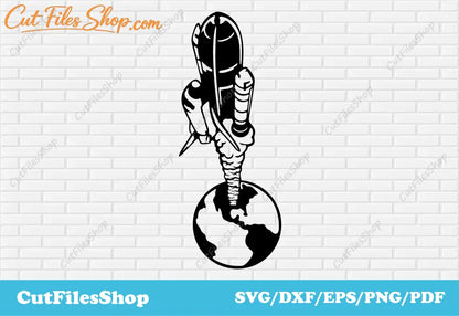 Earth svg cut files for cricut, T-shirt designs, Dxf file for cnc laser cutting, Png for Sublimation, rocket svg, dxf images, svgs files, space svg, universe png, cut files shop, cnc images, card making svg, invitations svg