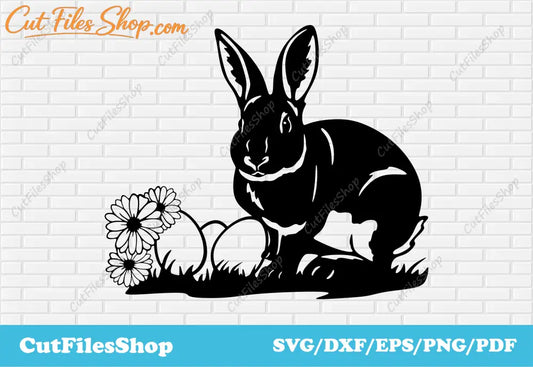 Easter bunny svg cut file for cricut, Easter svg, vector download, dxf cnc files, Easter decor making, svg for craft