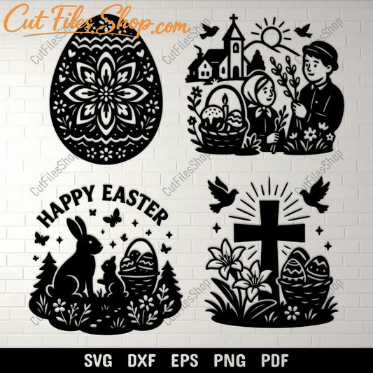 Easter SVG DXF EPS PNG for laser cutting, CNC and plasma
