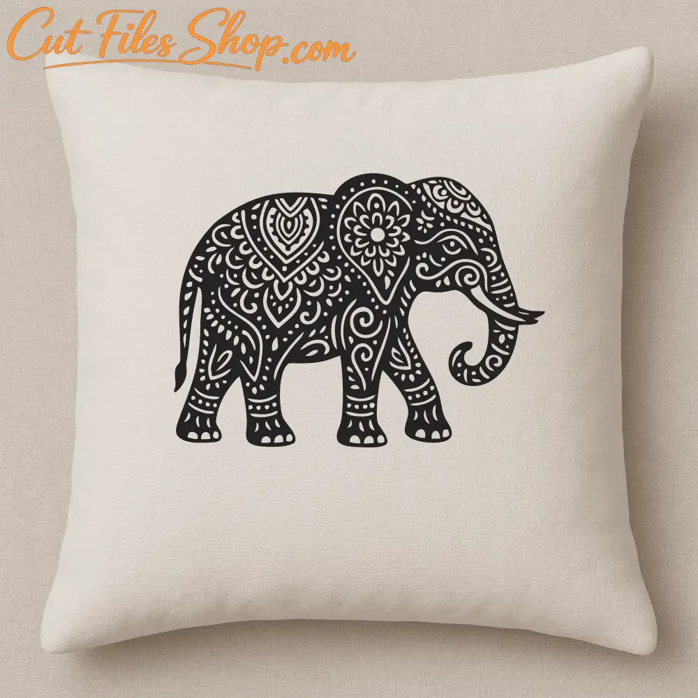 Detailed elephant SVG template for Silhouette or Glowforge