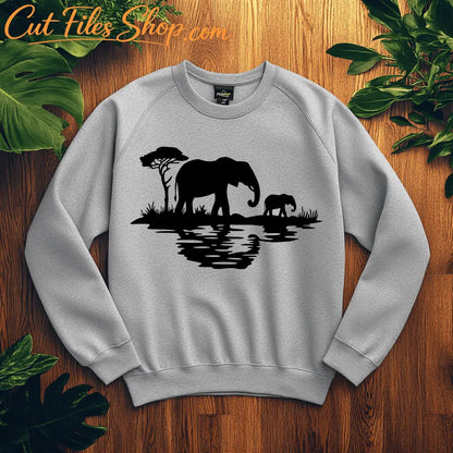 Elephant SVG for Silhouette & Glowforge, CNC DXF for Plasma Cut, Sublimation DIY Decor
