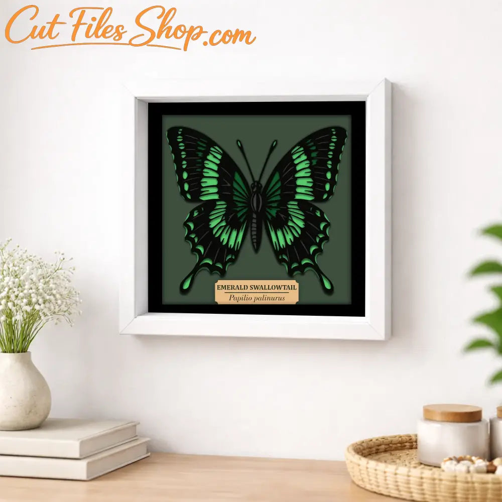 Seven separate butterfly layers prepared for Cricut and laser cutting projects