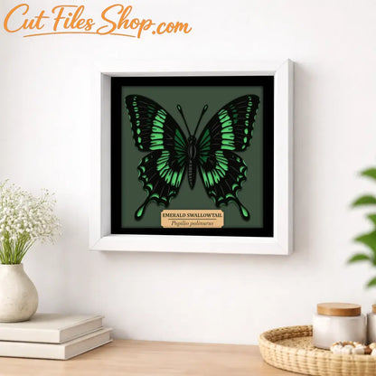 Seven separate butterfly layers prepared for Cricut and laser cutting projects