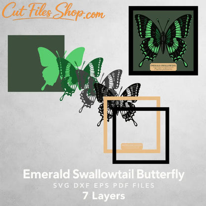 Emerald Swallowtail digital cut file supplied in SVG, DXF, EPS and PDF formats