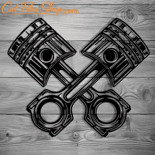 Engine piston vector design for laser cutting