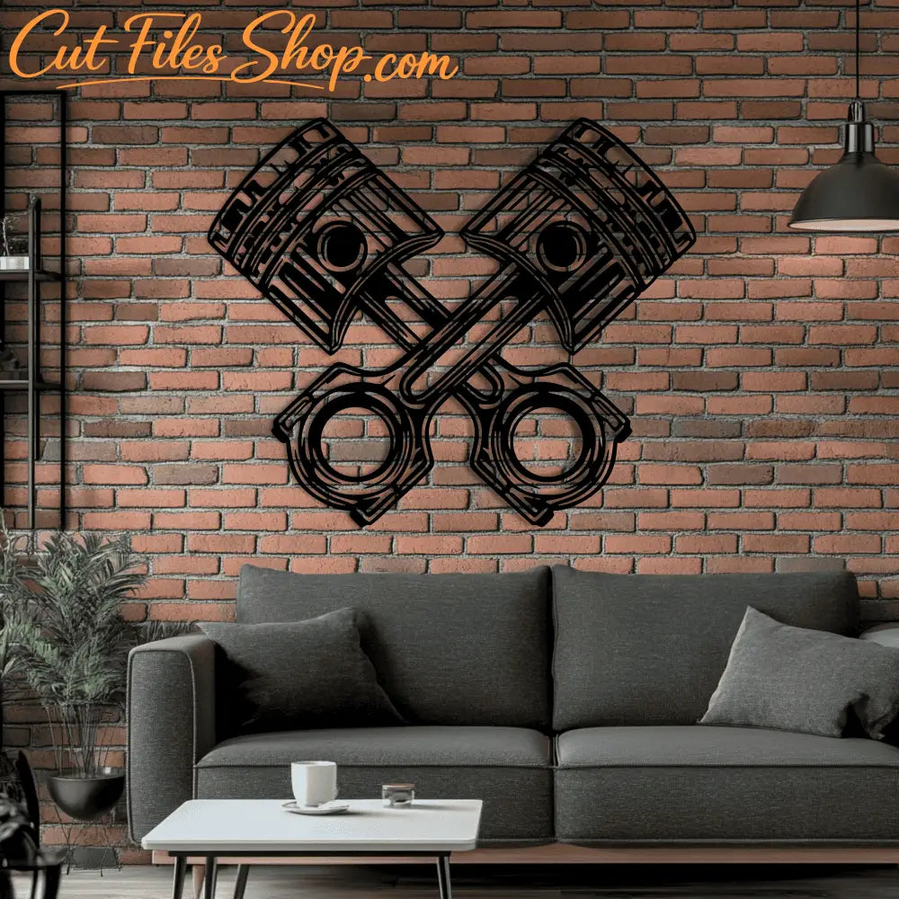 Garage decor piston DXF cut file