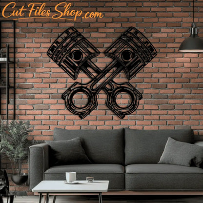 Garage decor piston DXF cut file