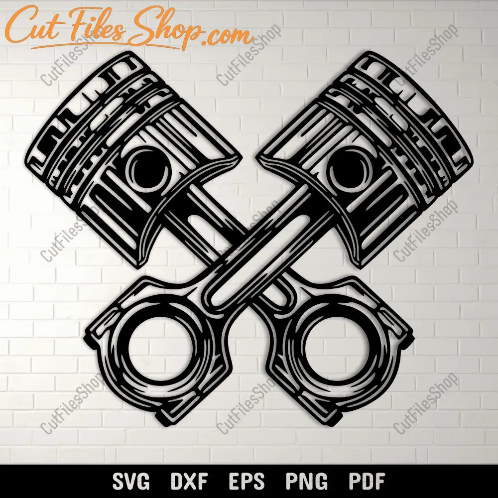 Piston and rod SVG file for CNC