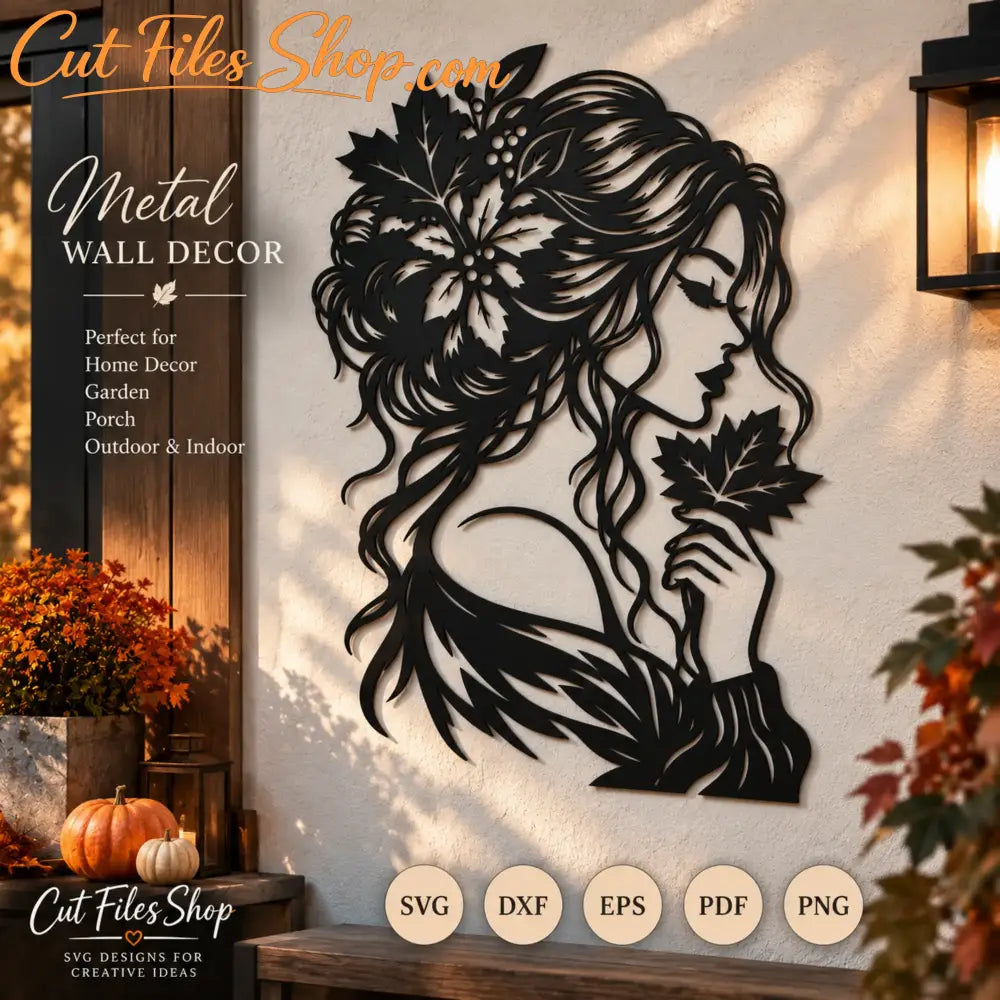 Autumn Girl dxf for laser cut