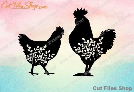 Farm birds for silhouette, download dxf designs, svg for cricut