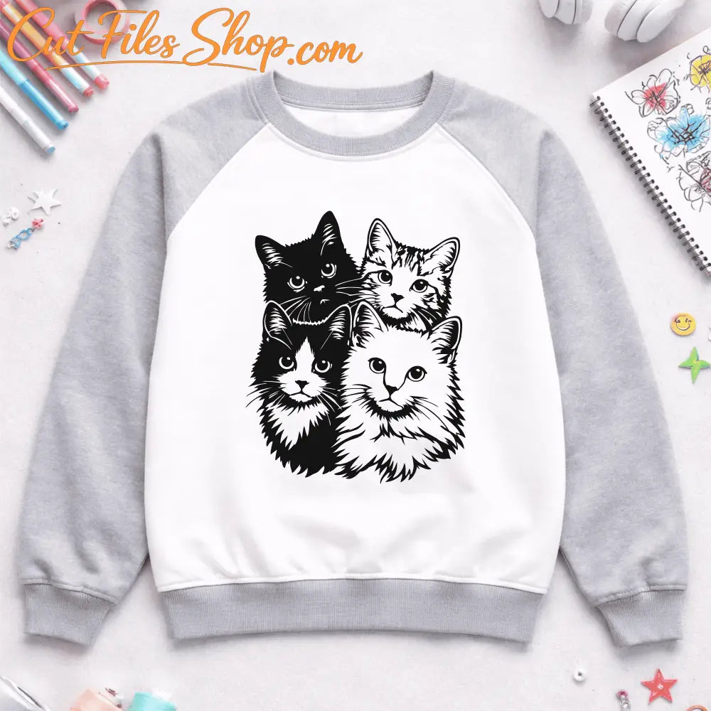 cat face SVG DXF for Cricut and sublimation