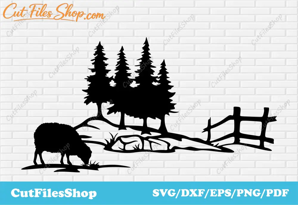 Farm scene dxf cut files, farm animals dxf, cnc files for plasma, sheep dxf, farm life dxf, sheep svg, cut files shop, free dxf files, download free vector, dxf images, dxf for cnc plasma cutting, farm scenes dxf for laser, farm scene for cricut, farm house dxf, scrapbooking svg