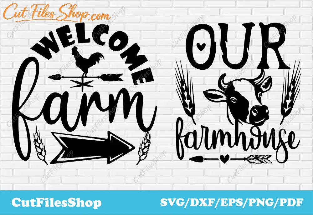 Farm scenes svg, dxf for cnc cutting, svg for sticker making, t-shirt designs, cup designs cricut, farmhouse svg, welcome farm dxf, animals farm scenes svg, cow farm svg, vane dxf, our farmhouse svg, farm scene svg for t shirt designs, farm scenes vector 