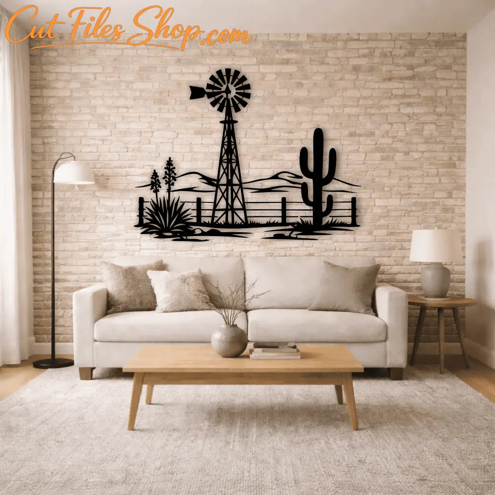 Desert windmill cactus CNC file