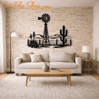 Desert windmill cactus CNC file