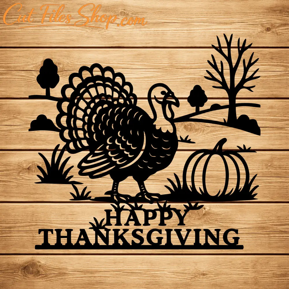 Thanksgiving farmhouse turkey design SVG DXF for xTool, Silhouette and laser projects