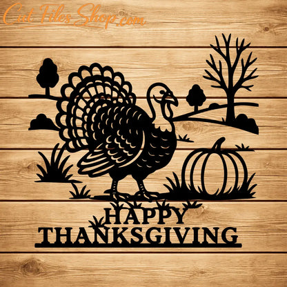 Thanksgiving farmhouse turkey design SVG DXF for xTool, Silhouette and laser projects