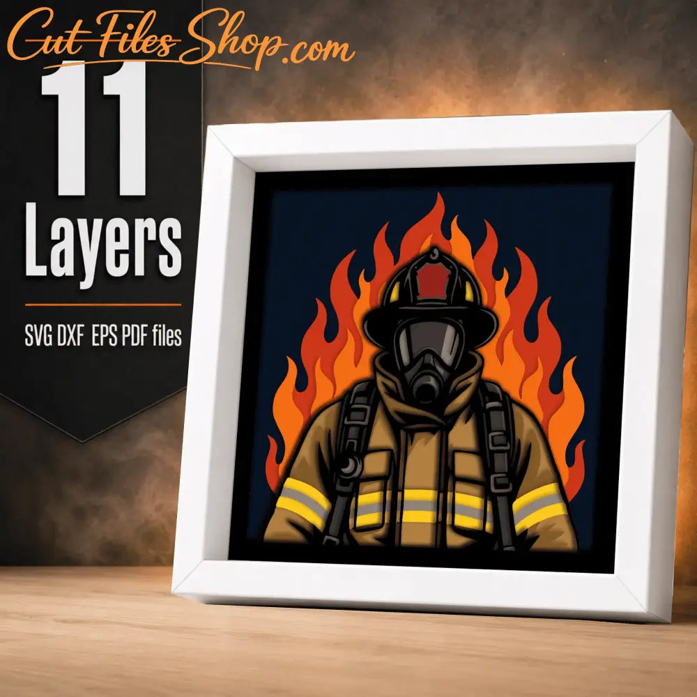 Fireman light box design for first responder gifts and station décor