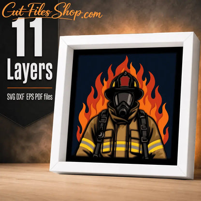 Fireman light box design for first responder gifts and station décor