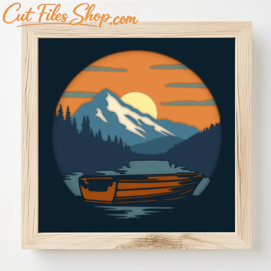Digital Download 3D Shadow Box Template, Layer svg files for Cricut, Dxf for Laser cut