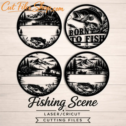 Fishing lake DXF file for CNC plasma cutting