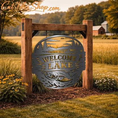 Welcome to the lake sign laser cut file