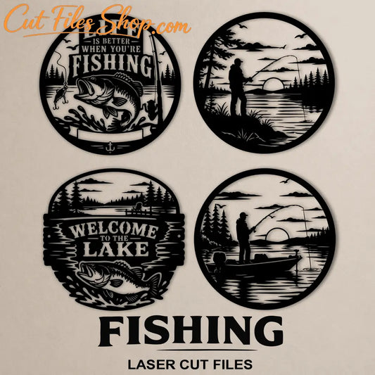 Fishing sign SVG for CNC plasma cutting
