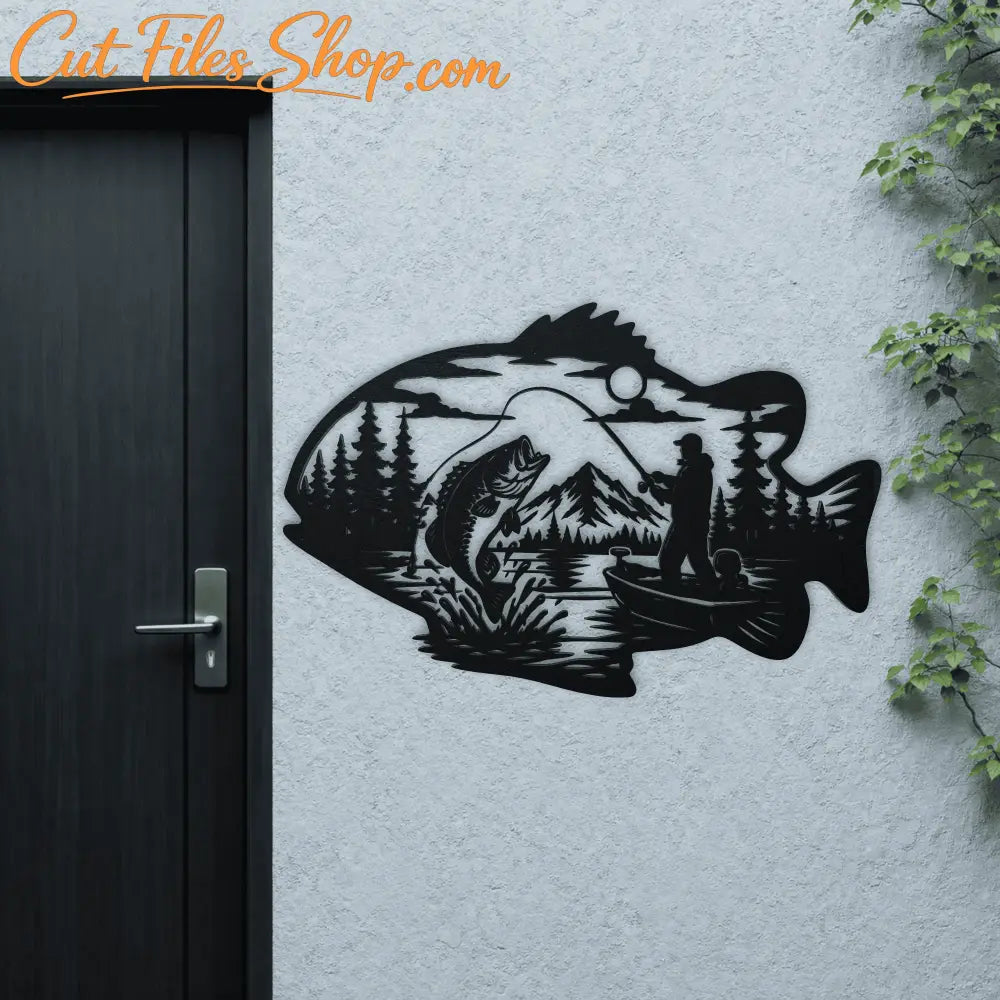 Outdoor fishing wall art SVG file