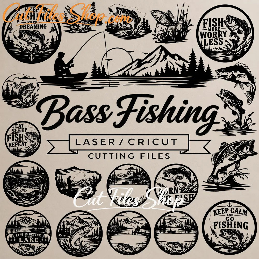 Bass fishing SVG bundle for CNC plasma and laser cutting