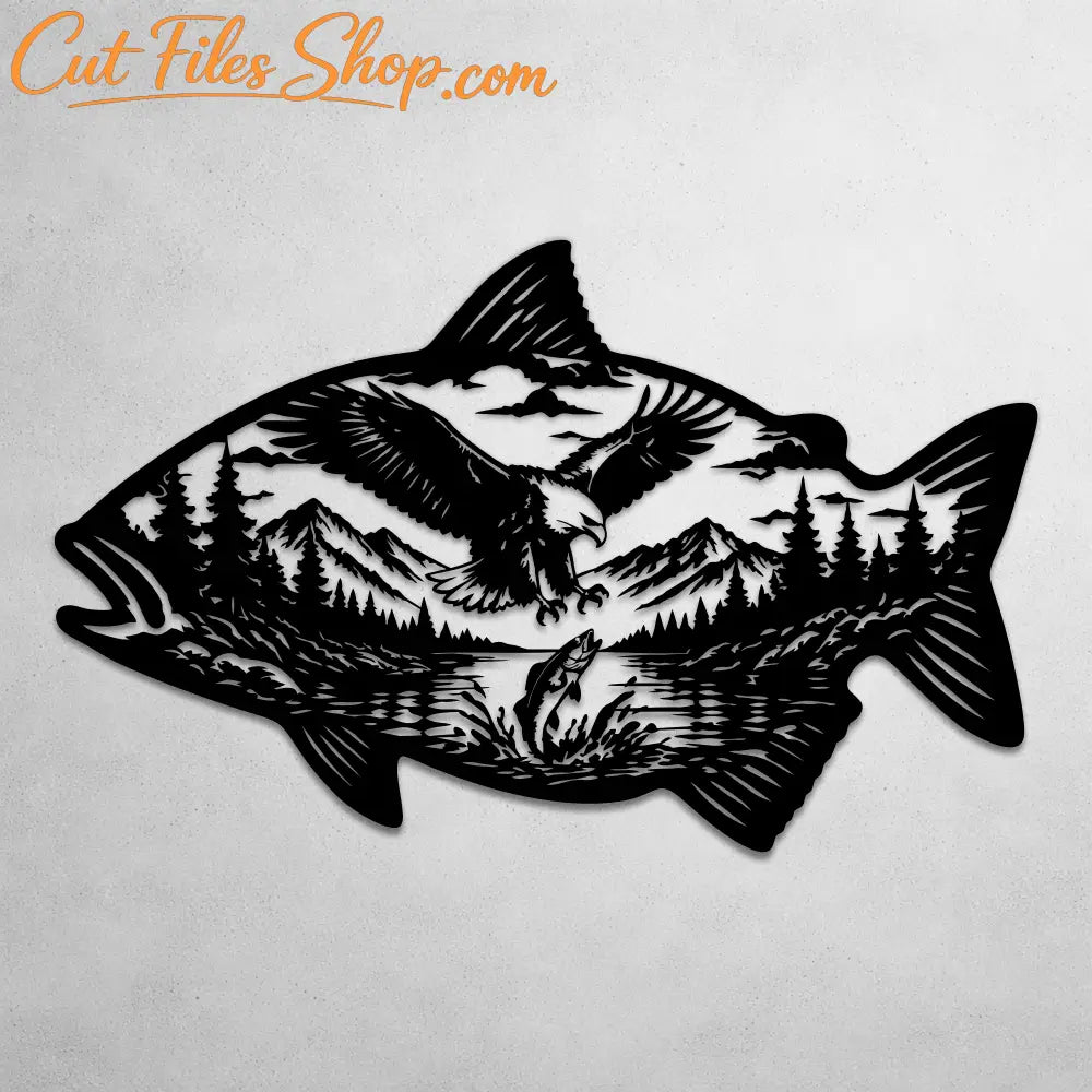 fish landscape silhouette svg