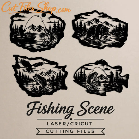 Fishing wildlife SVG for CNC plasma cutting