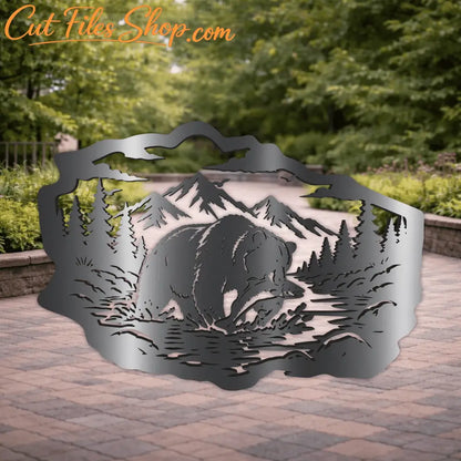 Bear wilderness laser cut design
