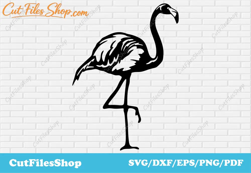 Flamingo dxf for plasma cut, Laser files for cutting, Photo to dxf file, CNC files for metal, Svg file for cricut, bird dxf files, bird vector images, bird svg free download, flamingp svg, flamingp vector, flamingo tshirt