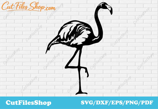 Flamingo dxf for plasma cut, Laser files for cutting, Photo to dxf file, CNC files for metal, Svg file for cricut, bird dxf files, bird vector images, bird svg free download, flamingp svg, flamingp vector, flamingo tshirt