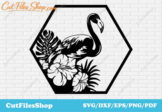 Flamingo svg files, flowers svg, Laser engrave images, dxf for laser cutting, cricut files, t-shirt svg, birds svg, summer svg files, summer decor dxf