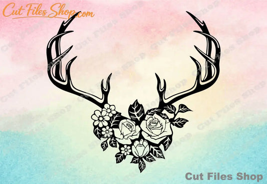 Floral antlers, cut files for cricut, glowforge files, cute stickers, laser cutting files, laser cutting files, dxf for cnc, cnc files, digital svg, vector files, cuttable files, printable files, svg for scrapbooking, buy svg, vector images, vinyl cut file, laser dxf file, svg cutting files, svg dxf, plotter files, cnc svg files, cnc patterns, dxf cut file, cutting files, clipart svg, stickers svg, cameo files, dxf cutting, paper cut svg, eps for cricut, cnc router files