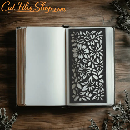 Floral bookmark SVG for laser cutting