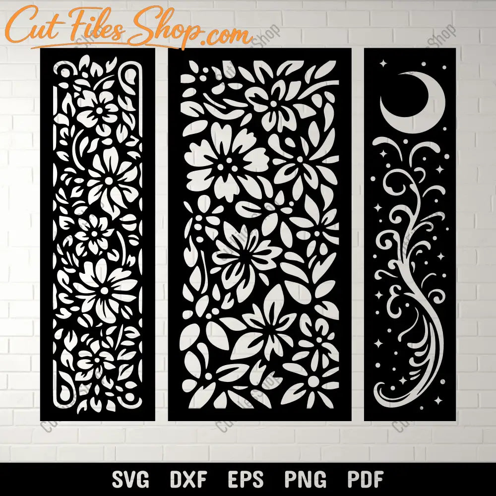 Floral bookmark SVG cut file design