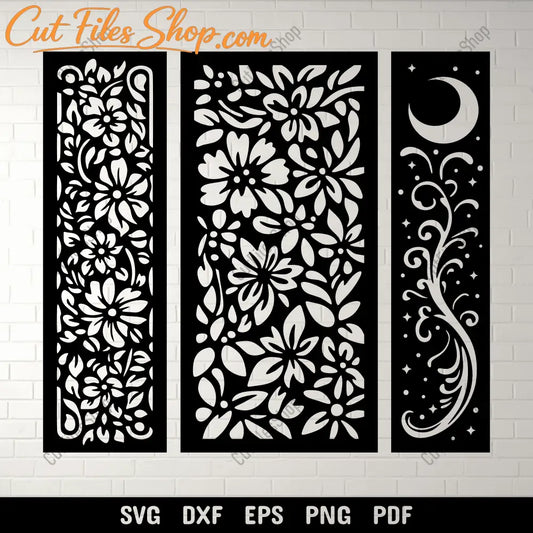 Floral bookmark SVG cut file design