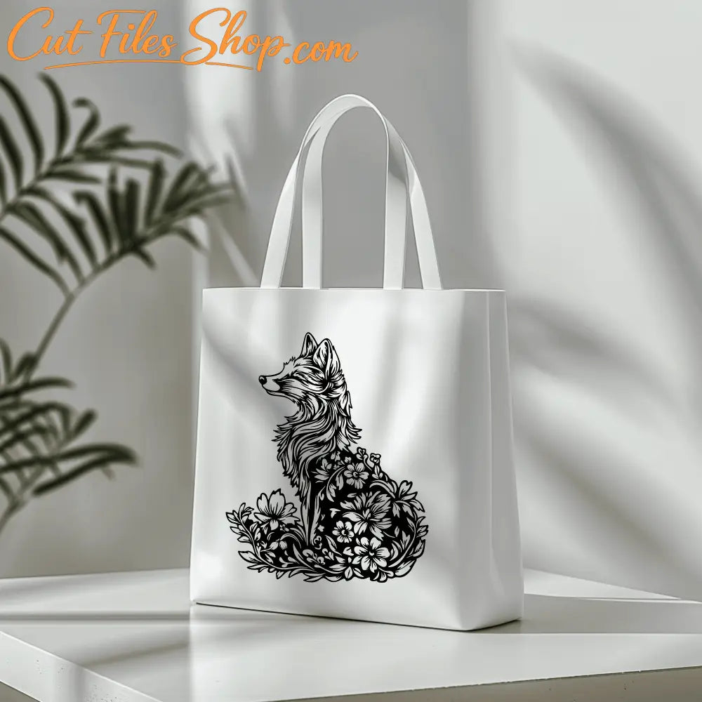 Floral Fox SVG for Cricut, Sublimation Artwork, and Laser Cutting DXF