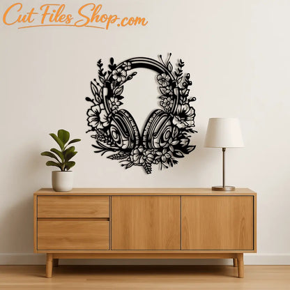 Flower Headphones Dxf for Laser cutting