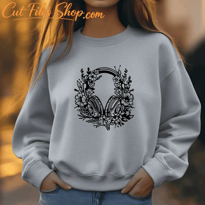 Flower Headphones Sublimation Art