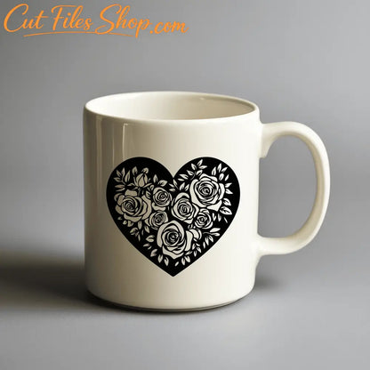 Floral Heart SVG DXF – Sublimation, Vinyl Decals, and DIY Valentine Crafts
