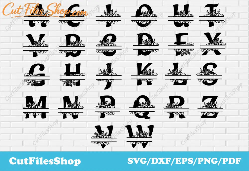 Floral letters design, dxf laser cutting font, letters svg files for cricut, svg for vinyl, dxf letters free download, english alphabet dxf, split letters dxf, letters svg, laser cut letters, letters metal dxf, cricut fonts, font bundle, wedding font svg, fonts for cricut, monogram letters png, wood letters dxf, letter template, downloads fonts svg