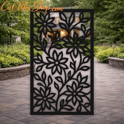 Ornamental floral screen SVG PNG for CNC plasma and wall decor