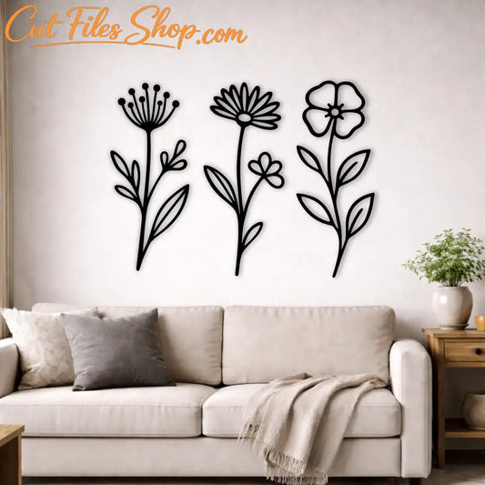 plywood cnc floral wall decor design