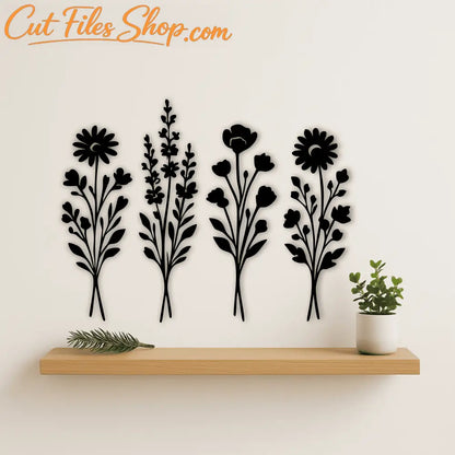 Floral farmhouse decor SVG DXF for laser cutting, CNC and wall art projects
